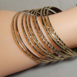 Goldtone Fashion Metal Bangel Bracelets